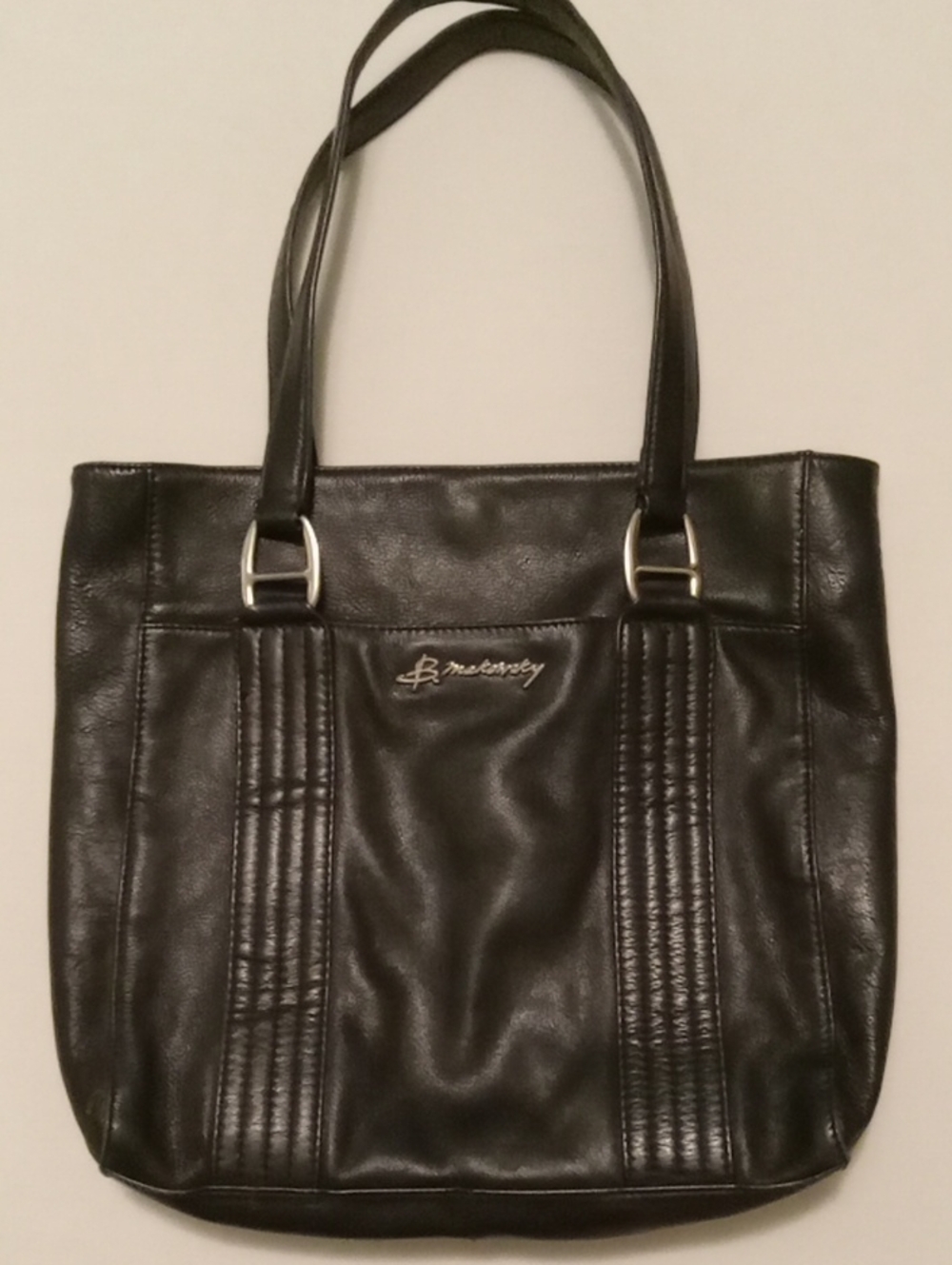 Vintage B. Makowsky Large Leather Shoulder Tote Bag